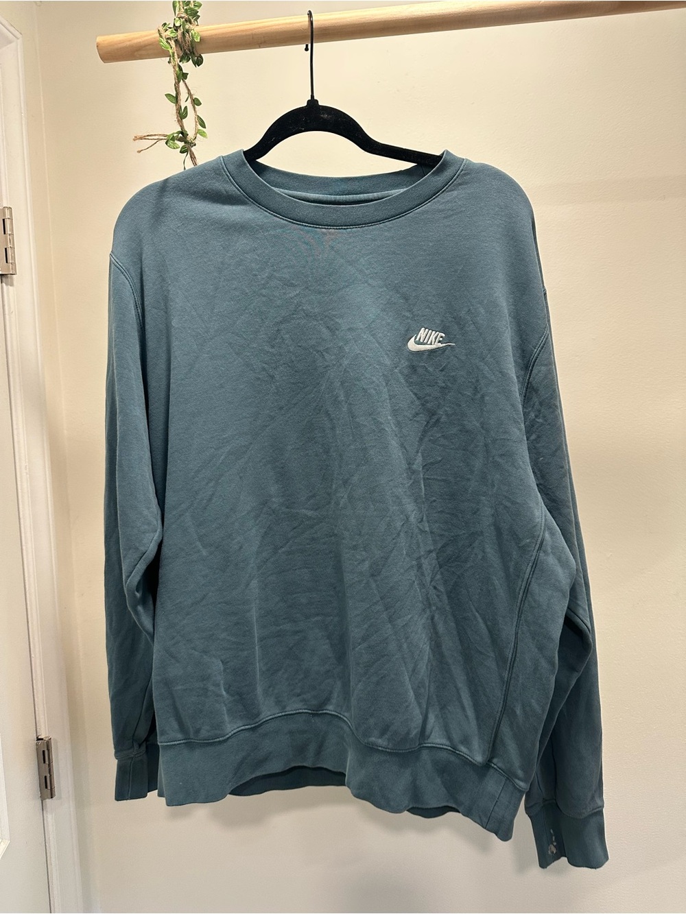 Men’s / Unisex L | Teal “Broken In” Nike Crewneck Sweatshirt